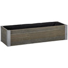 Outsunny Raised Garden Bed - 385" L x 12" W x 9" H - Light Grey-Suitable for plants, vegetables, herbs, flowers, etc. 