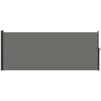 Outsunny Retractable Side Awning - 13' x 6' - Dark Grey -UV30+ PU-coated garden awning protects from wind, sun, and ultraviolet light
