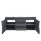 Modway Render 48" Wall-Mount Bathroom Vanity - Grey/White-7