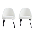 Manhattan Comfort Gracie 24.2" Modern Leatherette Upholstered Dining Chair - White and Black - Set of 2-Modern Dining Chair for Dining Room and Task Use. Set of 2