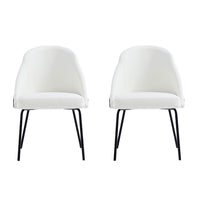 Manhattan Comfort Gracie 24.2" Modern Leatherette Upholstered Dining Chair - White and Black - Set of 2-Modern Dining Chair for Dining Room and Task Use. Set of 2