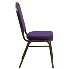 Flash Furniture HERCULES Series Crown Back Stacking Banquet Chair in Purple Fabric - Gold Vein Frame-Stacks up to 15 Chairs High