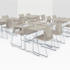 Global Duet Armless Stacking Chair - Latte - Brown-Polypropylene seat and back