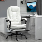 Vinsetto 7-Point Vibration Massage Office Chair with Swivel Wheels - White-Take a break and stretch out with a 155 degree recline angle