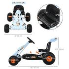 Aosom Kids Cute Style Pedal Go Kart - Light Blue-Lightweight and portable kart, easy to carry wherever you go, ideal for both indoor and outdoor activities 