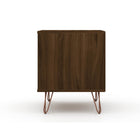 Manhattan Comfort Rockefeller 20.08" Mid-Century Modern 2-Drawer Nightstand 2-Piece Set - Brown-30 Day Limited Manufacturer's Warranty