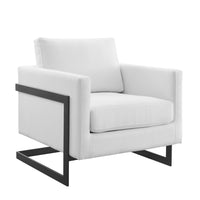 Modway Posse Upholstered Fabric Accent Chair - Black White-Modern Accent Chair