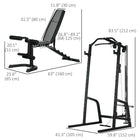 Soozier Home Gym Machine - 3 in 1 Smith Machine with Adjustable Bench-Comes with adapters, making it compatible with weight plates that have 1 inch and 2 inch openings 