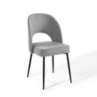 Modway Rouse Upholstered Fabric Dining Side Chair - Black/Light Grey - 2 Pack-Dense Foam Padding