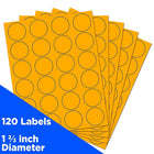 JAM Paper Round Circle Label Sticker Seals, 1 2/3" Diameter, Neon Orange, 120 Pack-Neon Orange