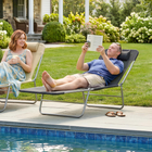 Outsunny Outdoor Lounge Chair - Folding Adjustable Reclining Chair - Black-5 position adjustable back - from 0 to 180 degrees to meet your requirements for great comfort