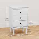 HOMCOM Night Stands with Round Handles for Bedroom - White - Set of 2-Anti-tipping straps to securely attach each drawer to a wall