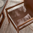 Modway Sonora Leather Dining Chair - Nutmeg Brown-Stretcher Bar