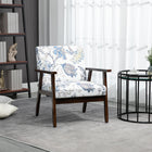 HOMCOM Modern Accent Chair with Cushioned Seat - Wood Legs for Bedroom - Multicolour-Place it wherever you want, whether it is in the living room, bedroom, or dining room

