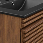 Modway Render 24" Wall-Mount Bathroom Vanity - Walnut/Black-MDF and Particleboard