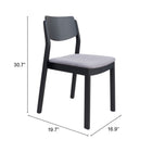 Zuo Desdamona Dining Chair - Grey/Black - Set of 2-6