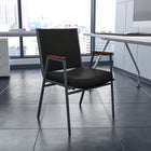 Flash Furniture HERCULES Series Heavy Duty Black Dot Fabric Stack Chair with Arms-CA117 Fire Retardant Foam