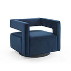 Modway Booth Performance Velvet Performance Velvet Swivel Armchair - Midnight Blue-Glam Deco Swivel Armchair