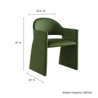 Modway Talia Performance Velvet Dining Armchair - Moss Green-Bentwood Frame