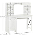 HOMCOM 47.2" Computer Desk with Storage - White-Melamine coated surface is easy to maintain