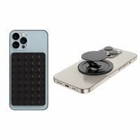 Blu Element Kick-N-Grip and PhoneSquid Grip Combo - Black-Ultra-Thin Build: Designed to be nearly invisible, this grip is thinner than a 25c coin. MagSafe & Adhesive Combo: Offers both MagSafe compatibility and a strong adhesive for a secure attachment.