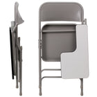 Flash Furniture Premium Steel Folding Chair, Left Handed Tablet Arm, Beige, 2 Pack-Designed for Commercial Use