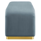 Modway Koda Performance Velvet Waterfall Long Bench - Brass/Cadet Blue-Metal Base