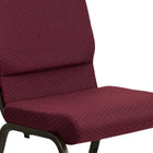 Flash Furniture HERCULES Series 18.5"W Stacking Church Chair in Burgundy Patterned Fabric with Gold Vein Frame-4'' Thick Seat with 4.25'' Thick Waterfall Edge