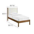 Modway Olea Channel Tufted Boucle Solid Wood Twin Platform Bed - Feather Walnut-9