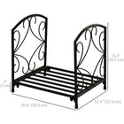 Outsunny Firewood Rack Outdoor - 16" Metal Fireplace Log Holder - Black-Large wide design, with tall sides, holds loads of wood together