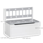 Qaba Toddler Toy Box Storage, Kids Storage Bench Seat with Backrest - Grey-Safety gas stay bar prevents the lid from slamming, keeping your child safe
