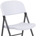 Flash Furniture HERCULES Granite Plastic Folding Chair with Charcoal Frame - White-Set of 6 plastic folding chairs