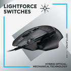 Logitech G502 X Wired Gaming Mouse - Black-Lightforce switches: All-new hybrid optical-mechanical switch technology for incredible speed and reliability, as well as precise actuation with crisp response, for hours of performance gaming