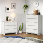 Manhattan Comfort Granville Modern Dresser and Chest Set - White-Recommended for up to 35 inch TV.