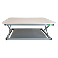 Uncaged Ergonomics Changedesk Mini Sit to Stand Desk Riser - White-4 Height Settings: securely locks at 4 heights to optimize your posture