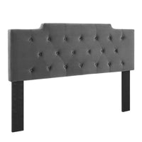 Modway Juliet Tufted Performance Velvet Full/Queen Headboard - Charcoal-Glam Deco Full/Queen Headboard