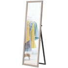 HOMCOM Full Body Mirror with Frame - 21" W x 64" H - Silver-Metallic-textured frame adds a touch of luxury to your space 