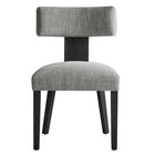 Modway Nalani Fabric Upholstered Dining Chairs - Heathered Weave Grey/Black - 2 Pack-10