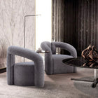 Manhattan Comfort Darian 32.68" Modern Boucle Upholstered Accent Chair - Grey - 2 Pack-Frame Made of High Quality Pine Wood for Extra Durability