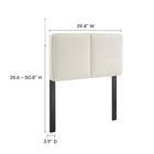 Modway Lindee Boucle Fabric Twin Headboard - Cream-7