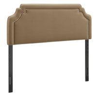Modway Magnolia Stain-Resistant Performance Velvet Queen Size Headboard - Taupe/Almond-Stain-Resistant Performance Velvet Upholstery