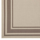 Modway Rim Solid Border Indoor/Outdoor Area Rug - 5 ft W x 8 ft L - Light/Dark Beige-100% Soft Polypropylene
