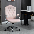 Vinsetto Adjustable Home Office Chair with Tilt Function - Pink-Take a break and stretch out with a tilt function