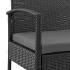 Manhattan Comfort Noli Modern Patio 2-Person Seating Group 3-Piece Set with End Table - Black/Grey-Seat Height: 17.32" Seat Depth: 17.71"