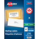 Avery White Copier Address Labels, 2-13/16" x 1-1/2", 2100 Pack (45008)-Permanent Label
