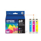 Epson 69 Ink Cartridge Combo Pack - Cyan/Magenta/Yellow-Worry-free handling - smudge, fade and water resistant prints 