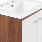 Modway Transmit 24" Bathroom Vanity - Walnut/White-Splayed Wood Legs