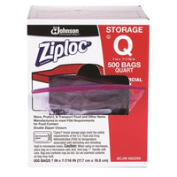 Ziploc Professional Storage Bags, 1 Quart, 500 Pack (SCJ70763)-Store, Protect, & Transport Food and Other Items