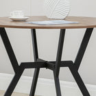 HOMCOM Round Dining Table with Steel Frame for Kitchen - Brown-Colours: Brown, Black