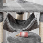 PawHut 52" Multi-Level Cat Tree Tower with Hammock, Bed and Sisal Scratching Posts - Grey-Lightweight and portable so it can be moved from a location to another 